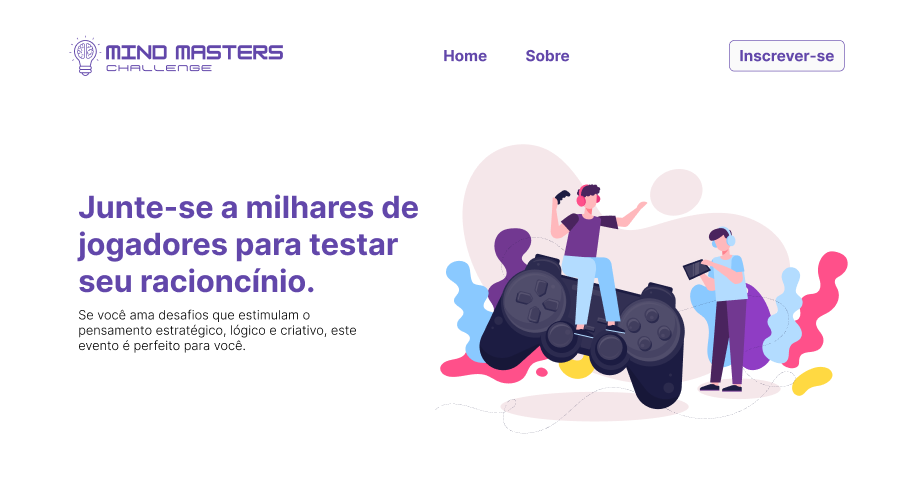 Seção inicial da landing page